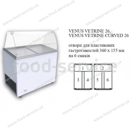 Вітрина для твердого морозива Crystal VENUS VETRINE CYRVED 26 ECONOMY